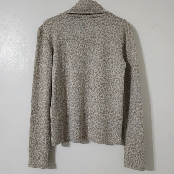 ZARA Nwt Soft Touch Animal Print Long Sleeve Turtleneck, Taupe, Light Brown, S - Picture 6 of 13